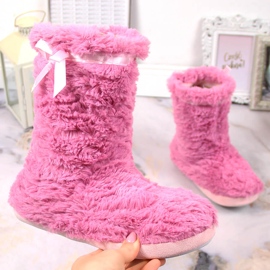 BM Papuci de damă cu blană încălzită, roz Stella 1