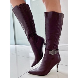 Cizme pe un ac 5137-75 Marron roșu 1