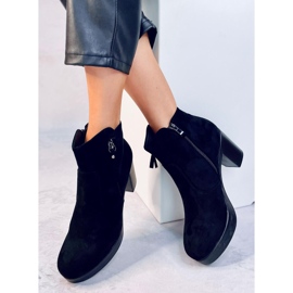 Negru 8B882 Cizme negre cu toc înalt 1