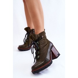 Cizme la modă cu toc înalt Maciejka 05777-09 Verde 2