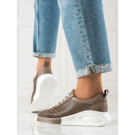 ARTIKER Adidași din piele ușoară maro 1