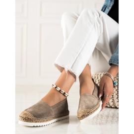 T.Sokolski Espadrile din piele pe platformă maro 2