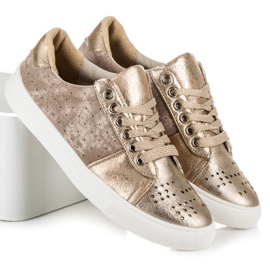 Pantofi KYLIE cu șireturi galben 1