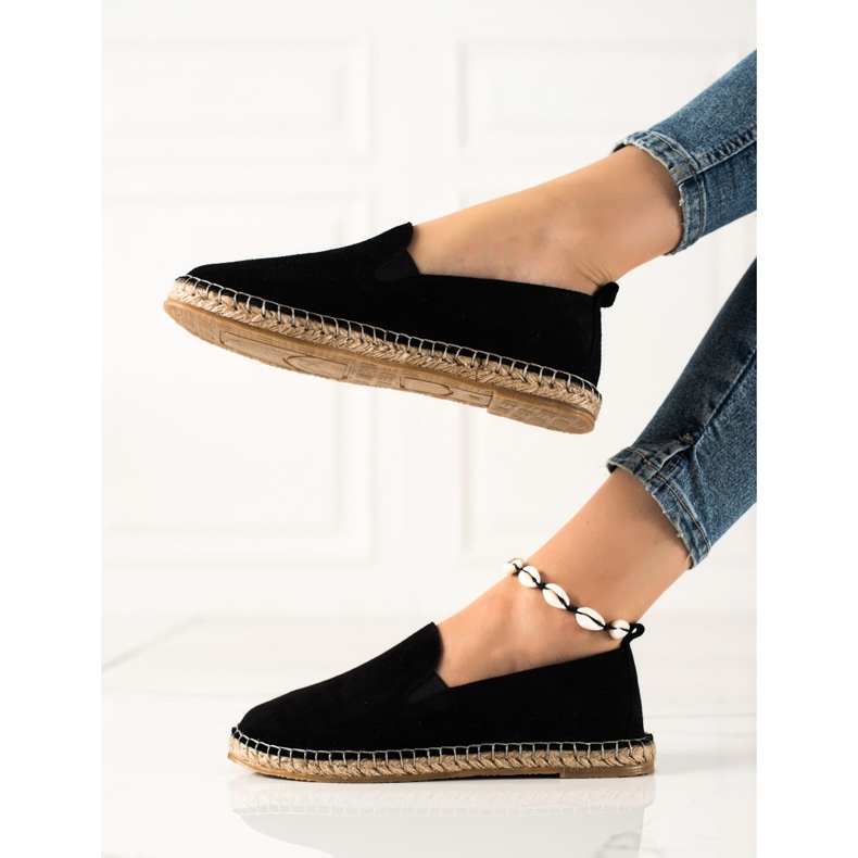 T.Sokolski Espadrile clasice din piele negru 1