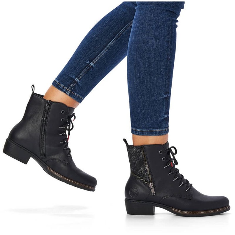 Cizme izolate confortabile Rieker W RKR485A negru 1