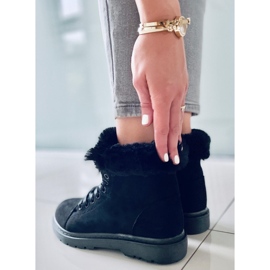 BM Cizme cu siret cu blana Morena Black negru 1