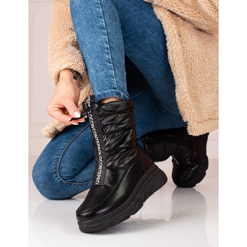 W. Potocki Cizme de zăpadă de damă negre pe platforma Potocki negru 2