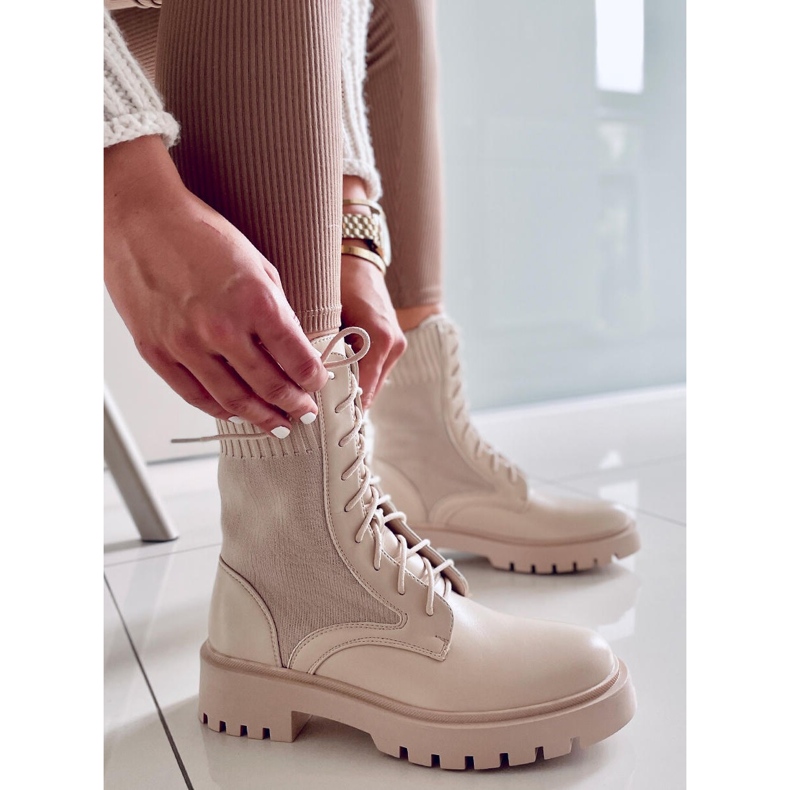 BM Cizme cu partea superioara elastica Cass Beige bej 1