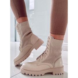 BM Cizme cu partea superioara elastica Cass Beige bej 3