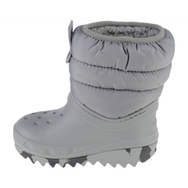 Pantofi Crocs Classic Neo Puff Boot pentru copii mici 207683-007 gri 1