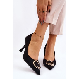 PS1 Tocuri înalte elegante cu decorațiuni prețioase negre la modă negru 1 PS1 Tocuri înalte elegante cu decorațiuni prețioase negre la modă negru 1