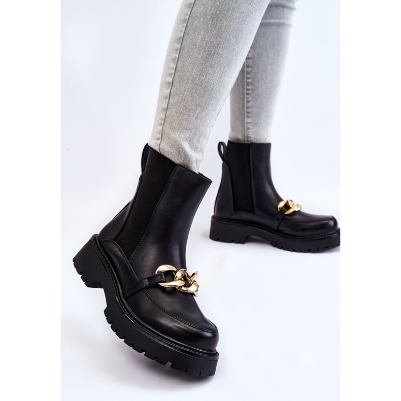 PG1 Cizme Călduțe De Damă Cu Decor Față Negru Tilda 2