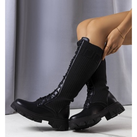 BM Cizme negre cu șireturi de la Montis negru 1 BM Cizme negre cu șireturi de la Montis negru 1