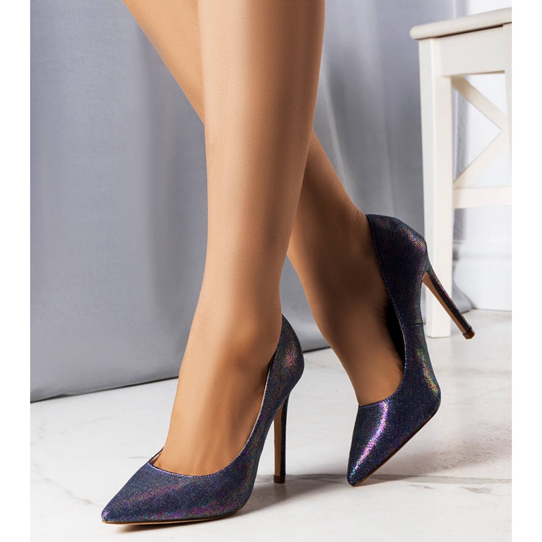 Pumpuri purpurii tocuri strălucitoare violet 1