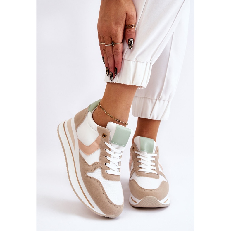 PG1 Pantofi Sport Feminin Alb Și Bej Neva 1 PG1 Pantofi Sport Feminin Alb Și Bej Neva 1