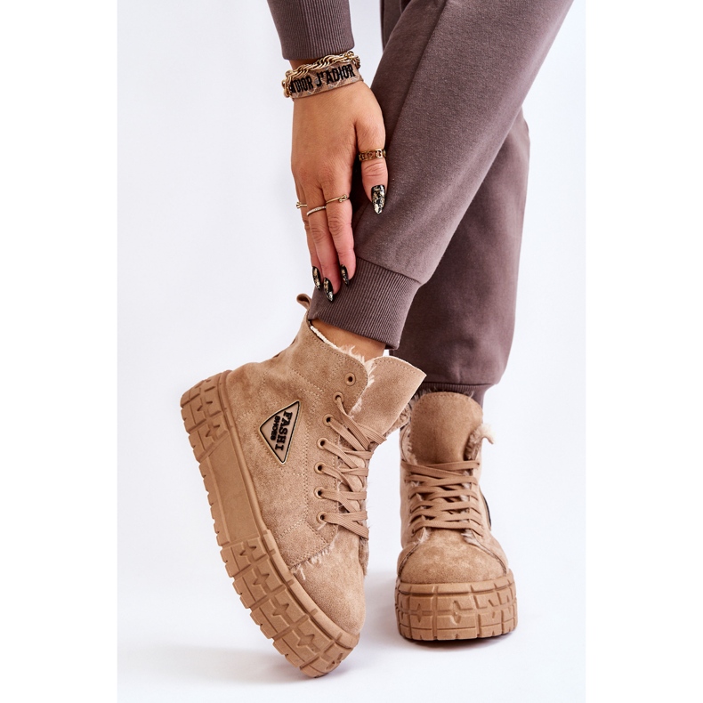 PM1 Pantofi inalti din piele intoarsa Bej Evren 1