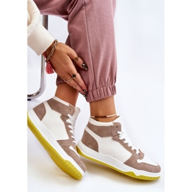 BM Înalți pantofi sport damă pantofi alb și bej Zvonuri 1