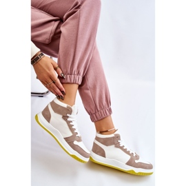 BM Înalți pantofi sport damă pantofi alb și bej Zvonuri 2