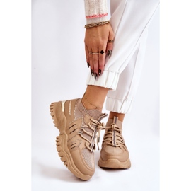 BM Pantofi Sport Slip-On Sock Dama Bej Berna maro 1