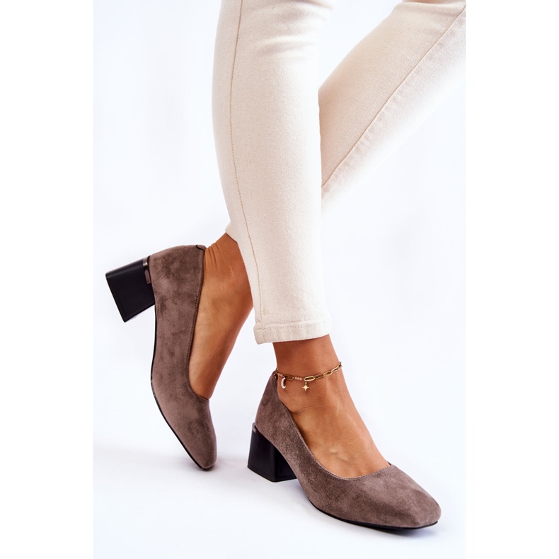 Pompe din piele intoarsa La.Fi 230034G-SU Gri multicolor 2