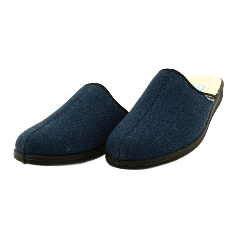 Papuci bărbați Befado izolați cu blană de oaie pu 000M325, bleumarin albastru 3