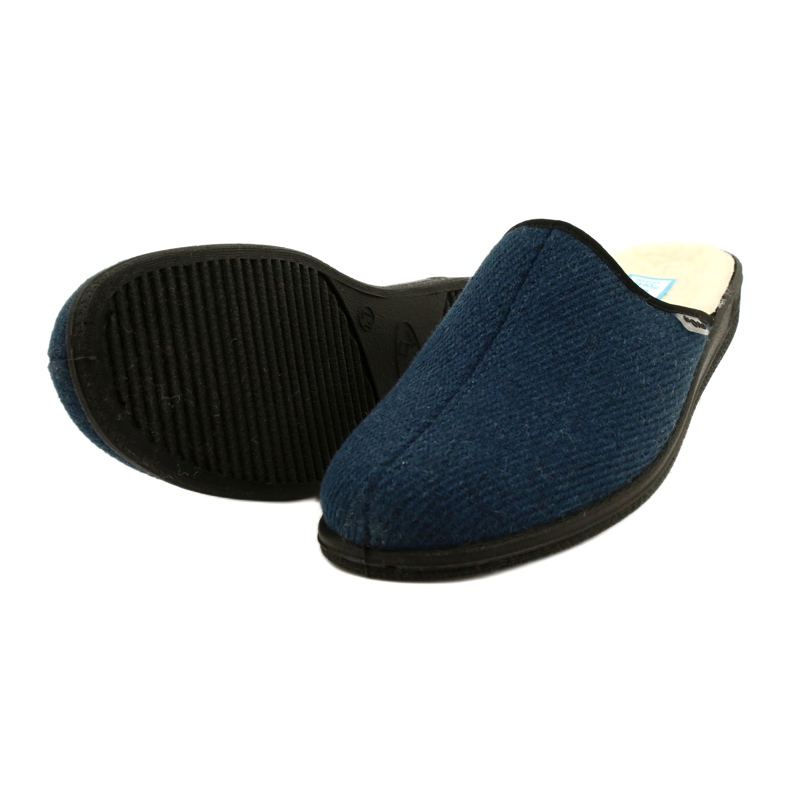 Papuci bărbați Befado izolați cu blană de oaie pu 000M325, bleumarin albastru 4