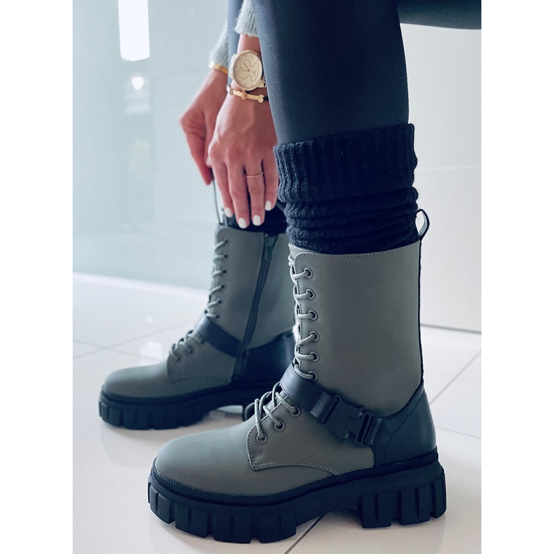 BM Cizme plate cu șireturi Kieran Green verde 2