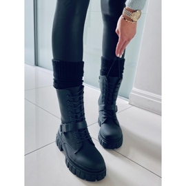 BM Kieran Cizme plate cu șireturi negre negru 2