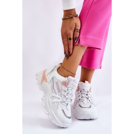 BM Pantofi de damă la modă cu platformă Biko alb și roz 1