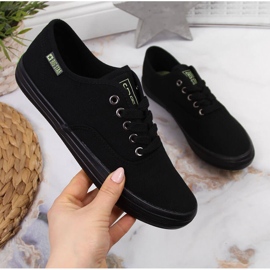 Tenisi din material textil, toți negri Big Star JJ274261 negru 1