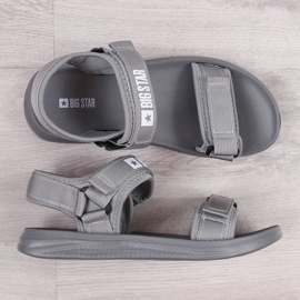 Sandale sport pentru bărbați Big Star HH174843 gri cu velcro 1