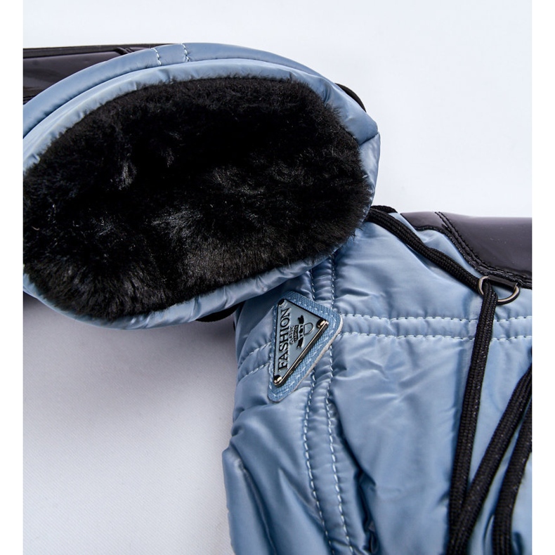 Cizme de zăpadă cu șireturi la modă pentru damă Carrios albastru 1