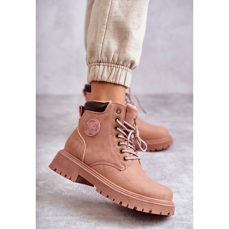 News Cizme Calde Piele Roz Felizia Trappers 2