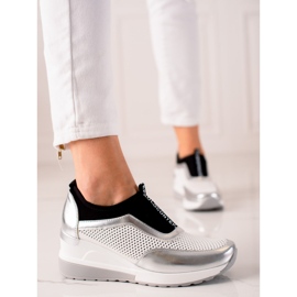Adidași cu ajur VINCEZA alb argint 1