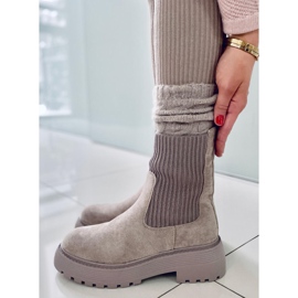 PA1 Botine elastice Winters Khaki gri 4
