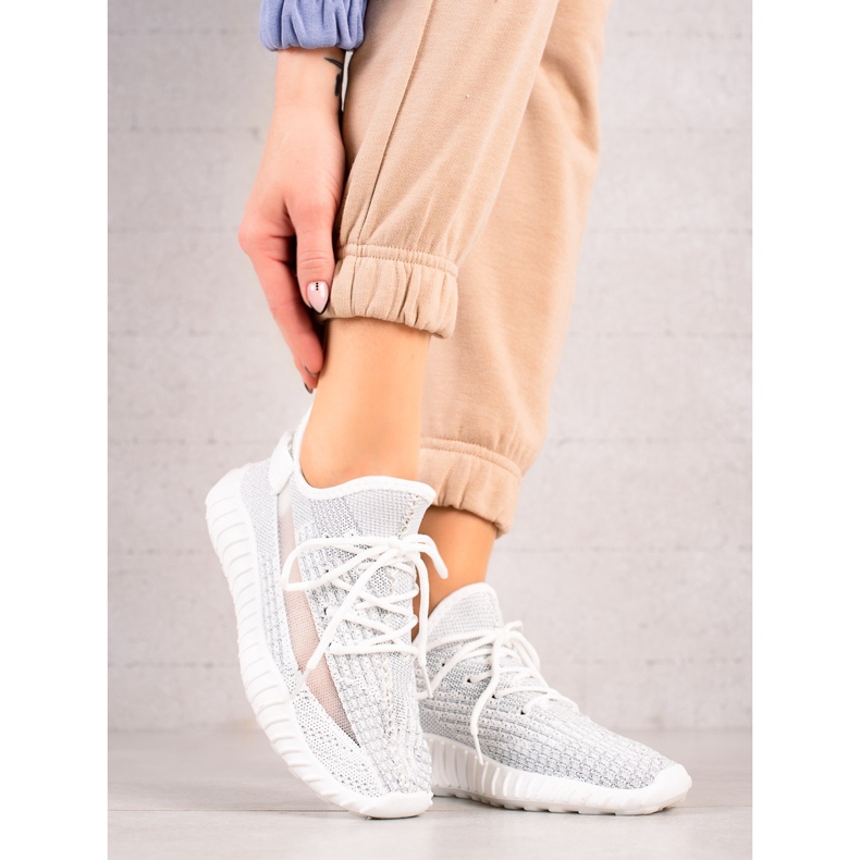 TRENDI Pantofi sport cu plasă alb 1