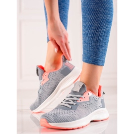 TRENDI Pantofi sport legați gri 2