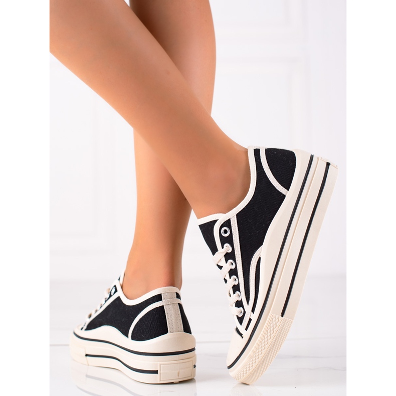 SHELOVET Adidași pe platformă negru 1