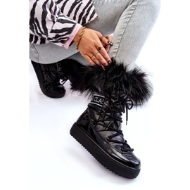 PM1 Cizme de zăpadă cu șireturi de damă Santero negru 5 PM1 Cizme de zăpadă cu șireturi de damă Santero negru 5