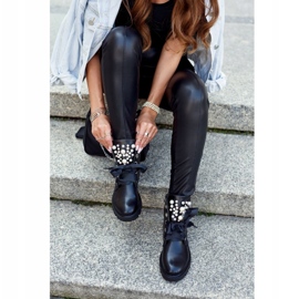 PA1 Cizme pentru femei cu perle Panglica caldă Skoll negru 5 PA1 Cizme pentru femei cu perle Panglica caldă Skoll negru 5