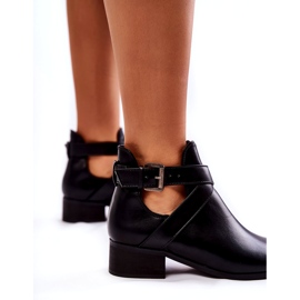 PG1 Botine de damă cu decupaje Black Mandy negru 3 PG1 Botine de damă cu decupaje Black Mandy negru 3
