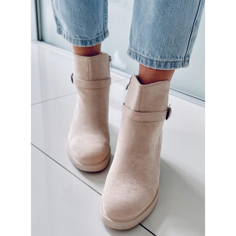 BM Cizme cu toc lat Aretha Beige bej 1