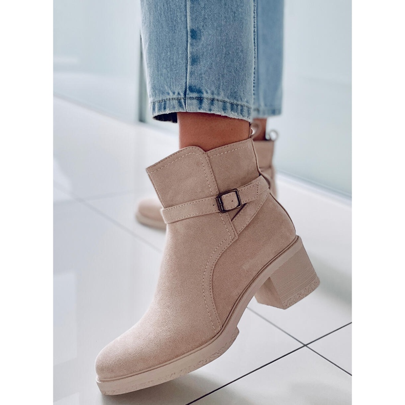 BM Cizme cu toc lat Aretha Beige bej 2 BM Cizme cu toc lat Aretha Beige bej 2