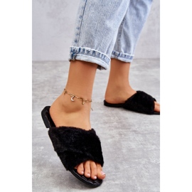 Tocuri Plate De Dama Cu Blana Neagra Lussie negru 2 Tocuri Plate De Dama Cu Blana Neagra Lussie negru 2