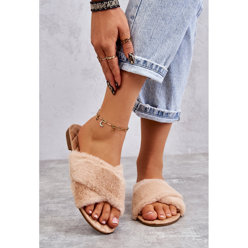 PA1 Tocuri Plate De Damă Cu Blană Lussie Nudă bej 1