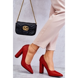 Pompe strălucitoare Pe Toc Elmira Roșu roşu 2