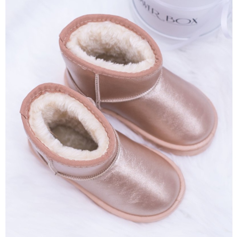 FRROCK Cizme de zăpadă de șampanie calde pentru copii Scooby roz de aur 3 FRROCK Cizme de zăpadă de șampanie calde pentru copii Scooby roz de aur 3