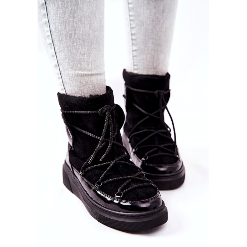 FILIPCZYK Cizme izolate din piele de căprioară cizme de zăpadă negru 3