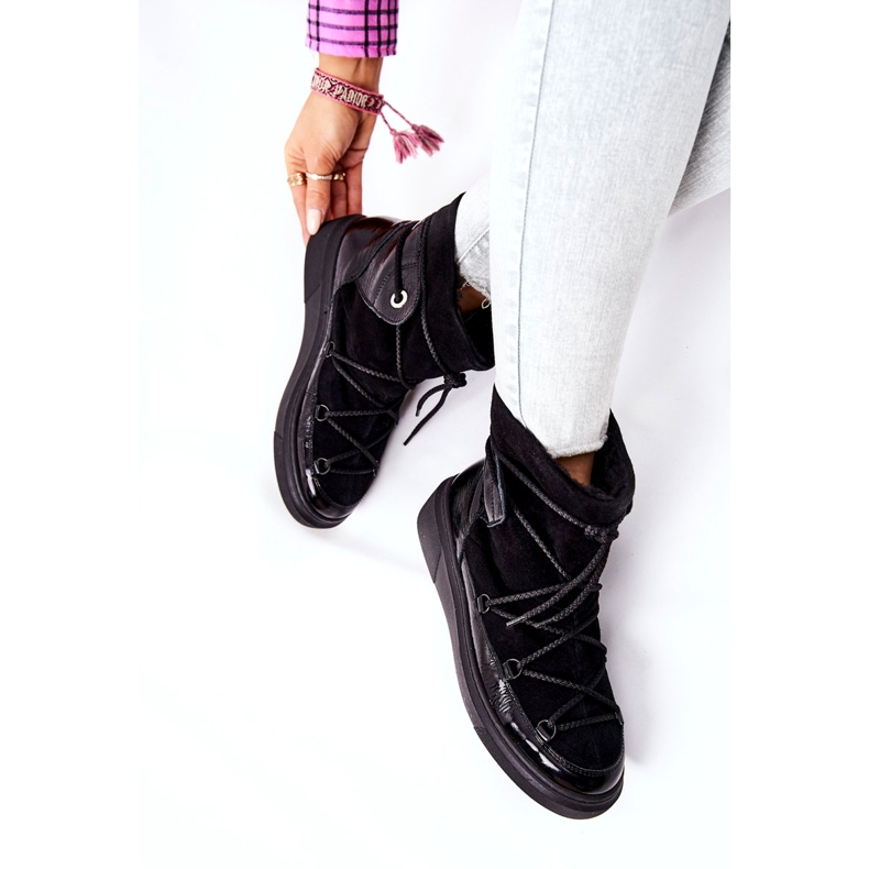 FILIPCZYK Cizme izolate din piele de căprioară cizme de zăpadă negru 2