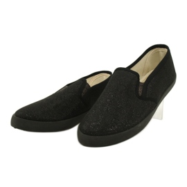 Sabatina Tenisi slip-on cu sclipici negre DMC-15 negru 2